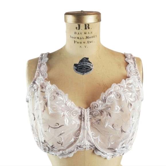 Soma Other - SOMA Sensuous Lace Embroidered Unlined Bra Cream White Ivory 44DDD 44F Plus Size